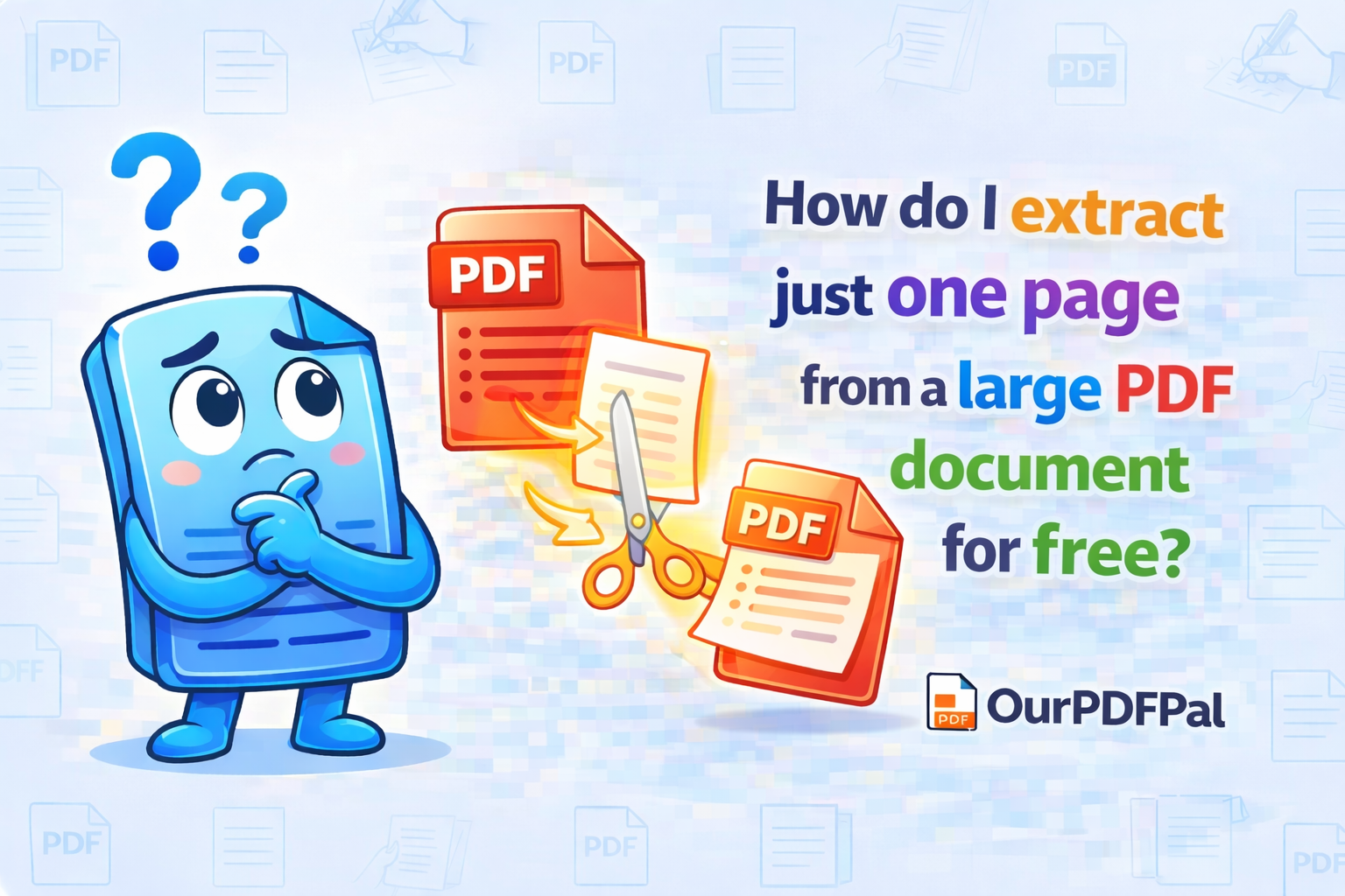 How do I extract just one page from a large PDF document for free?